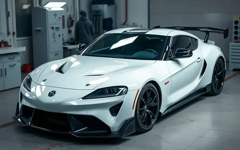 Custom painted car with vibrant finish